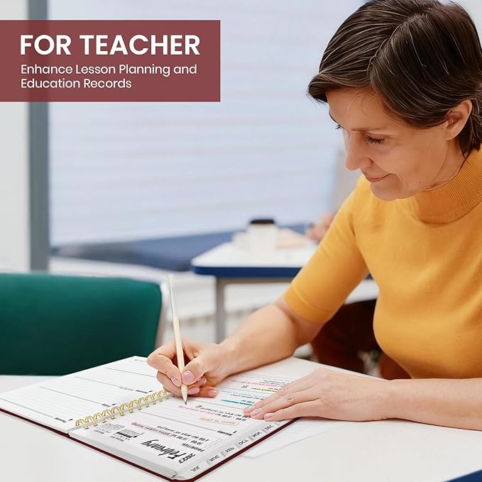 Planner 2026-2027 for Women & Men, Academic Monthly and Weekly Calendar Planner, Jul 2026 - Jun 2027, A4 (8.5" x 11"), Teacher Student Planning Book with Tabs, Ideal for Office School Supplies - Burgundy