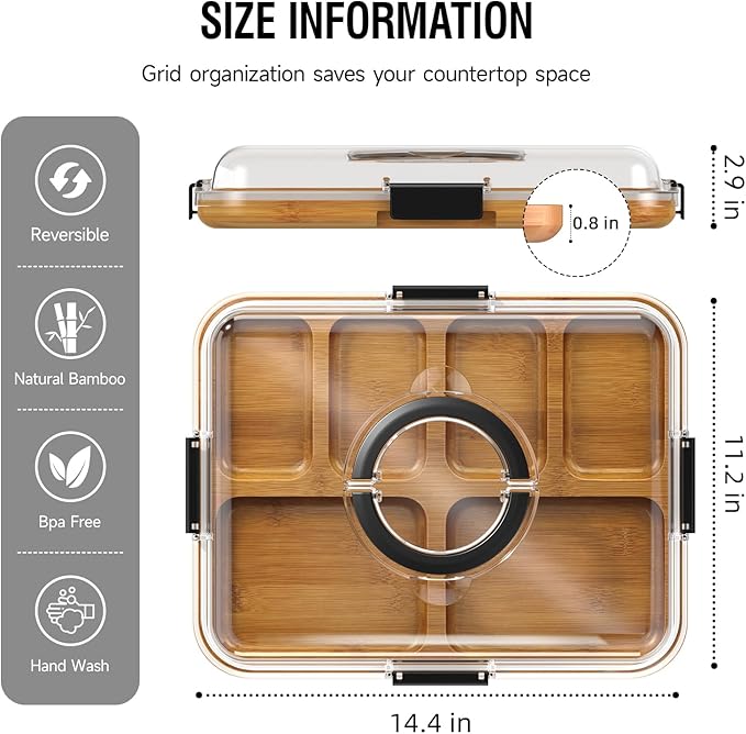 Renmxj Carbonized Charcuterie Board with Lid, Portable Cheese Board Charcuterie Boxes Cutting Boards for Kitchen, House Warming Gifts New Home, Gifts for Women (Carbonized Bamboo, 6 Compartments)