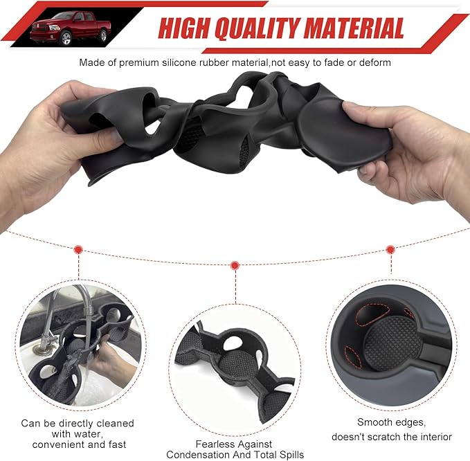 Jump Seat Cup Holder Coaster Fit for Dodge Ram 1500/2500/3500/4500/5500 2013-2018 &2019-2025 Classic Model Cup Holder Mat Pad Inserts Interior CupHolder Liner for Dodge Ram(for Ram Jump Seat)