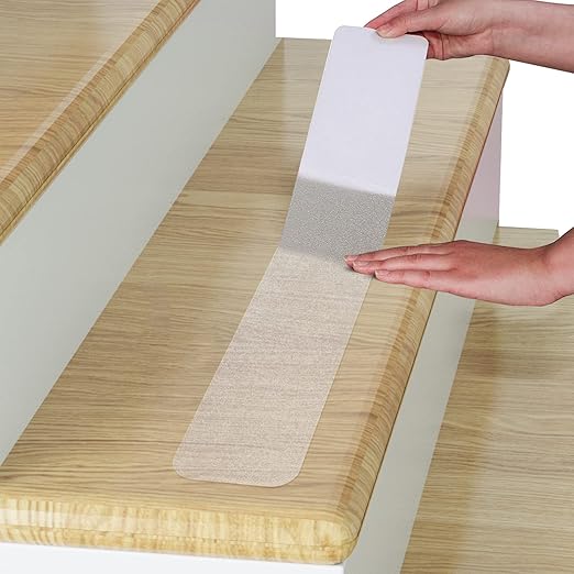 Qingluan Anti Slip Tape, Non Slip Stair Tape for Steps Indoor Waterproof, Clear Safety Slip Traction Grip Tape for Tubs, Stairs, Boats (Transparent, 4 Inch x 33 Feet)