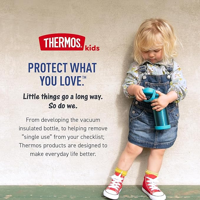 THERMOS FUNTAINER Water Bottle with Straw - 12 Ounce - Kids Stainless Steel Vacuum Insulated Water Bottle with Lid, Spiderman