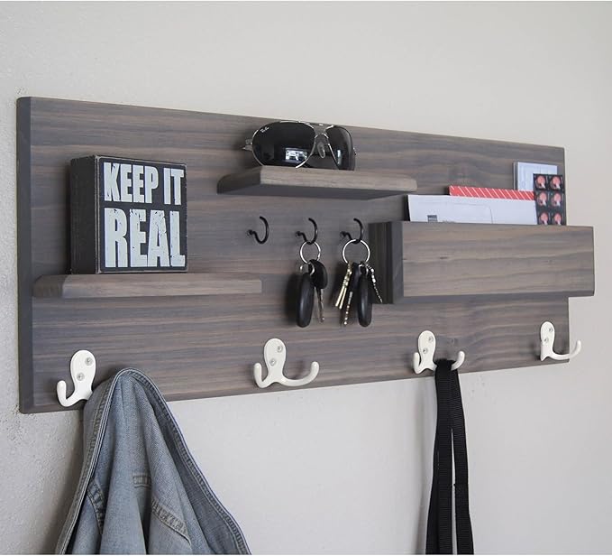 14 Pack Coat Hooks, Heavy Duty Double Prong Coat Hooks Wall Mounted with 28 Screws, No Rust White Metal Wall Hooks for Hanging Towel, Coat, Bag, Hat, Cup, Key
