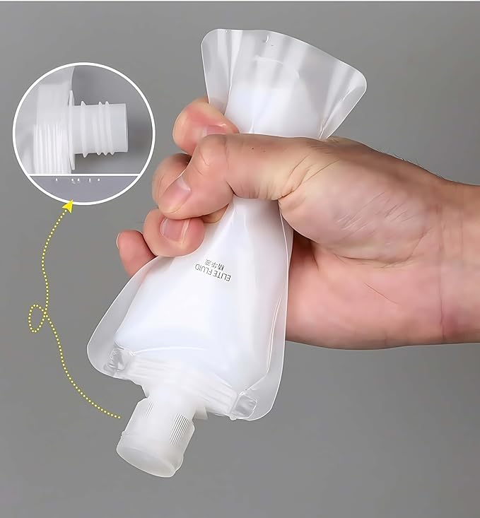 10 Pack Travel Pouches for Toiletries, Portable Containers, Stand-Up Pouch, Refillable Travel Accessories for Shampoo Conditioner (100ML/3.4OZ/10 pieces)