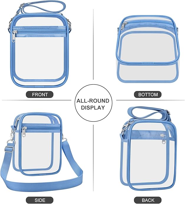 USPECLARE Clear Purse Stadium Transparent Messenger Bag Stadium Approved for Men and Women Clear CrossBody Bag