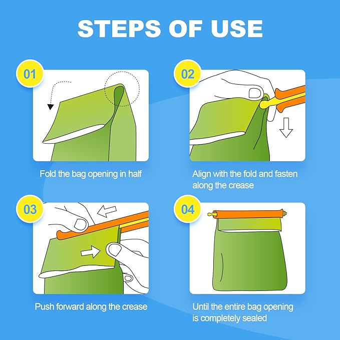 Food Sealing Sticks, Bag Clips 16 Pcs Reusable Bag Sealer Sticks Used For Sealing Various Sealable Snacks Cereal Foods Plastic Bag Sealers (S01-American style)