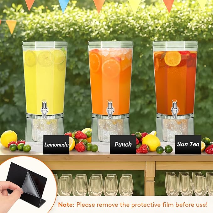 Lifewit 1 Gallon Drink Dispenser for Parties 3 Pcs, 4L Plastic Beverage Container with Stand for Juice/Tea/Soda & Lemonade, Clear Water Pitcher with Spigot for Mimosa Bar Hosting 39 x 16 cm/15x6"