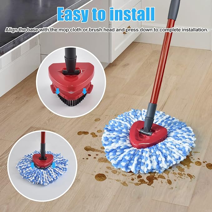 Mop Heads Replacements for Ocedar, Mop Replace Head for O Cedar, Mop Heads for O Cedar, Mop Replace Head for Cedar, Mop Heads for O Cedar Spin Mop Include 2 Pack Mop Refills & 2 Pack Scrubber Mop Head