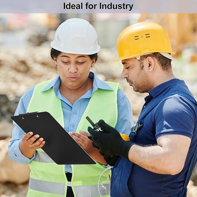 ZCZN Metal Clipboards, 6 Pack Heavy Duty Aluminum Clipboards 12 x 9 Inches, A4 Letter Sizer Document Holder with Low Profile Clip, Suitable for School, Office, Jobsite or Medical Staff, Black