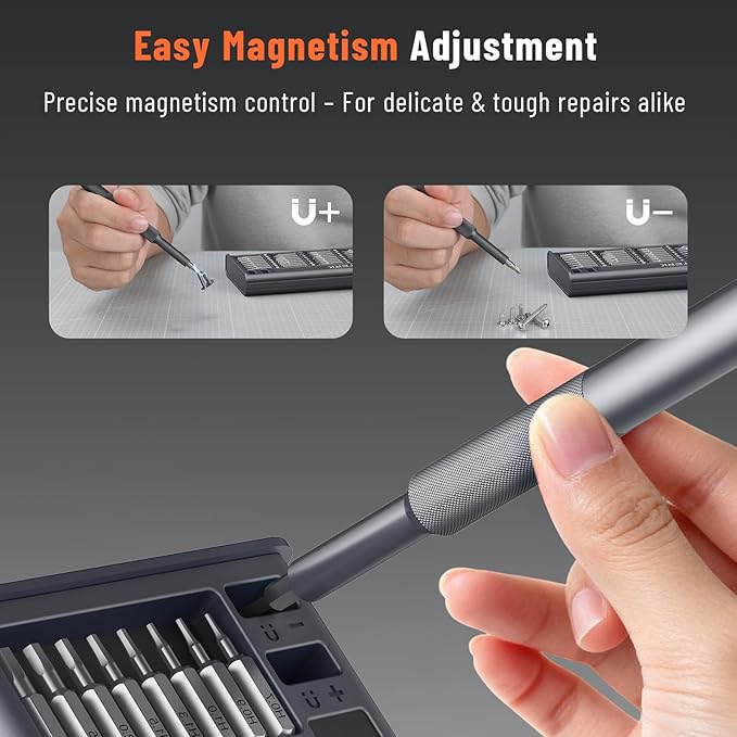 KATERK 42-in-1 Precision Screwdriver Set, Small Screwdriver Set with Magnetizer/Demagnetizer, Mini Repair Tool Kit for Phone, Computer, Watch, Laptop, Ring Doorbell, Eyeglass, Electronic