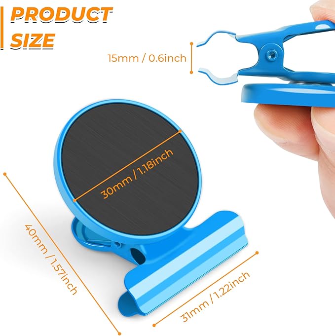 VNDUEEY 20 Pack Magnetic Paper Clip Dispenser Holder, Paperclip Dispenser for Desk, School, Office, Fridge Magnets Refrigerator Magnets, Magnet Clips for Whiteboard Locker (Blue) ?