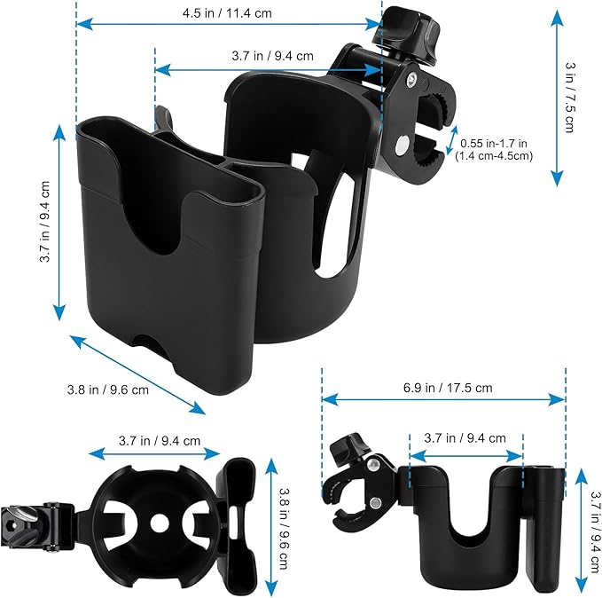 Accmor 2-in-1 Walker Cup Holder with Phone Holder, Wheelchair Cup Holder, Rollator Cup Holder, Cup Phone Holder for Walker, Wheelchair, Rollator, Mobility Scooter