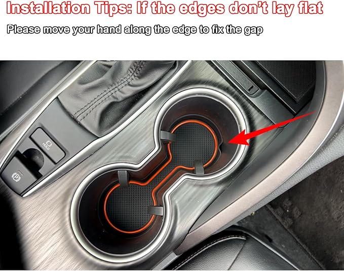 Cup Holder Coaster for Wrangler JL JLU 2018-2025 2026 Wrangler Accessories Gladiator JT 2020-2026 Silicone Cup Inserts Interior Mats Pad (Orange Trim, 4-pcs Set, for Deep Rear Cup Holders)