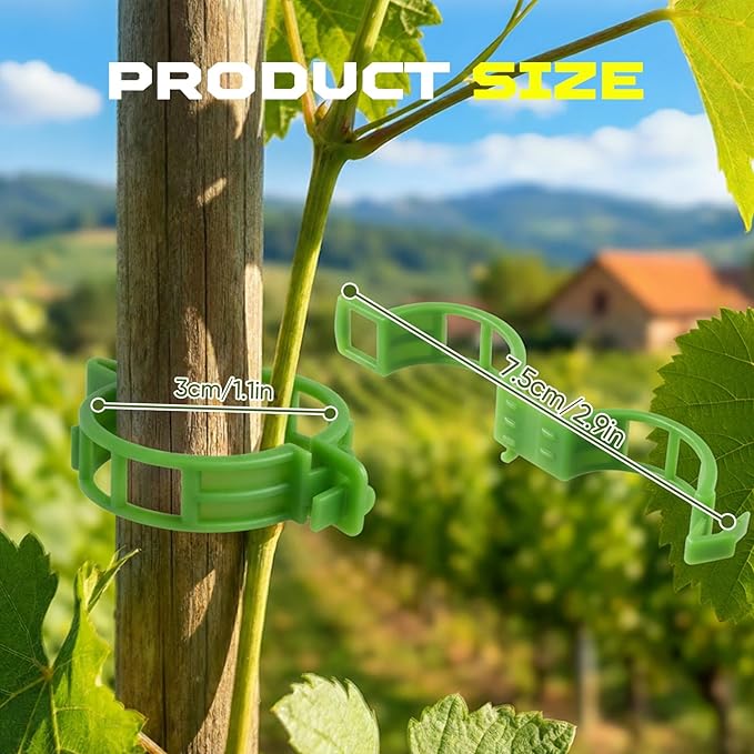 100pcs Secured Plant Clips,Plastic Trellis Garden Support Clips for Climbing, Outdoor Clips for Support Grape Tomato Vine Vegetables Plants,Reusable Clips to Grow Upright Makes Plants Healthier