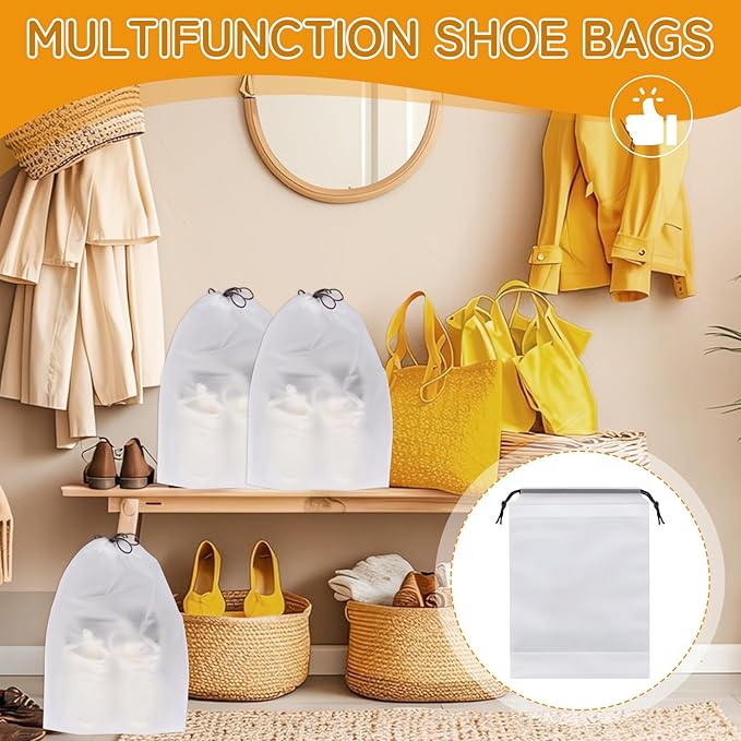 Shoe Bags for Travel, 15.7" x 11.8" Travel Shoe Bags for Packing, Large Waterproof Portable Travel Shoe Storage Bags Travel Essentials Women for and Men
