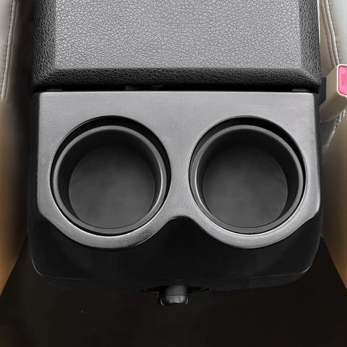 Rear of Center Console Cup Holder for Ford F150 2004-2014 Non-Flow Through Console Cup Holder Replacement Insert for F150 2004-2014 TPE Drink Bottle Holder 2PCS (Without Flow Through Console)