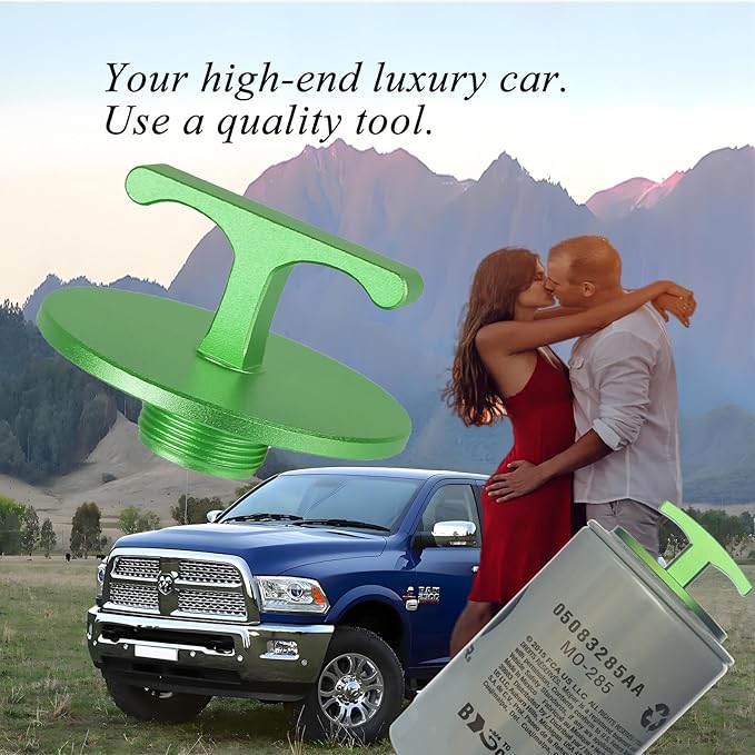 Aluminum Alloy Oil Filter Plug Tool, for Dodge Ram 2500, 3500, 4500, 5500, 5.7L 5.9L 6.4L 6.7L Cummins Turbo Diesel MO285 05083285AA Oil Filter Cap Plug Tool-Ram Accessorice