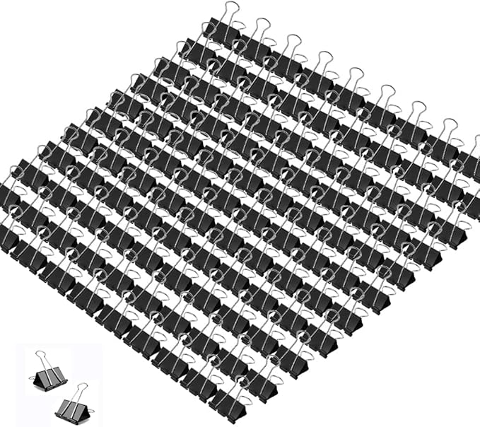 Mini Binder Clips, 576 Pack, 5/8 Inch, Black, Standard 15mm, Micro Paper Clips, Fold Clamp, Capacity 0.23 Inch, Office and School Supplies