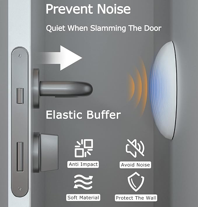 XoYoZo Door Stoppers Wall Protector Buffer Guard Doorknob Door Handle Bumper Self Adhesive Silencer Soft Rubber Crash Pad for Home Office