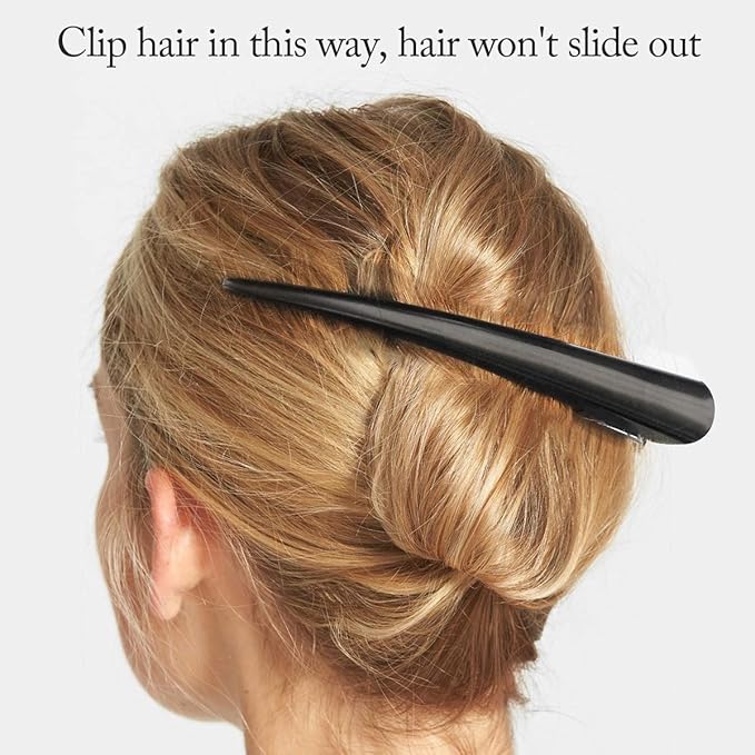 12 Pack Alligator Hair Clips for Styling Sectioning Salon Hairstyle, GLAMFIELDS 5 inch Non-Slip Black Duckbill Metal Teeth Clips for Women Girls Thick Hair