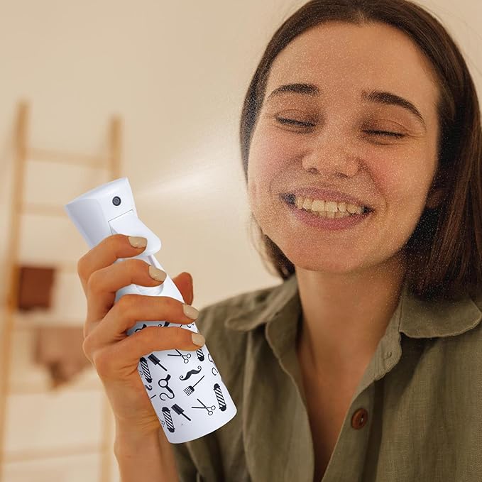 Spray Bottle for Hair (6.8OZ /200ML) Continuous Ultra Fine Mist Sprayer for Hair, Salons, Barber, Plants, Skin Care, Cleaning (Salon,1 Pack)