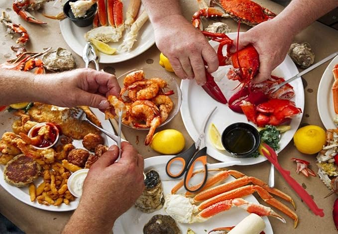 20-Pack Crab Crackers and Tools Set,Seafood Boil Party Supplies Includes 6 Crab Crackers, 6 Lobster Shellers, 6 Crab Leg Forks/Picks and 2 Seafood Scissors & Black Storage Bag - Nut Cracker Set