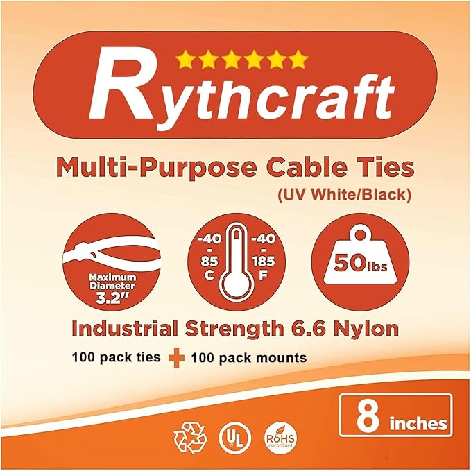 100 Pack 1.1 inch Zip Tie Adhesive Mounts Self Adhesive Cable Tie Base Holders with Multi-Purpose Tie wire clips with screw hole,Anchor stick on wire holder with 8 inch zip ties(Black)