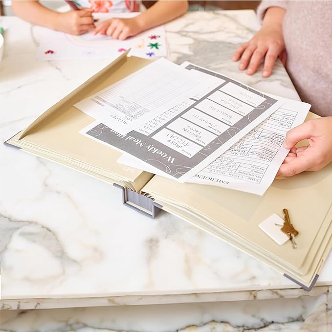 Document Organizer | Expanding File Folder for Important Papers, Passports, Birth Certificates | in Case If I Die File Folder | Ideal for Home Organization & Graduation Gift (Beige)