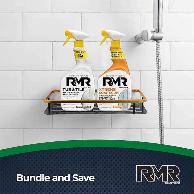 RMR Bathroom Breakthrough Bundle – Tub & Tile Cleaner + Xtreme Soap Scum Remover, 2-Step Deep Clean System for Shower, Tub, Tile, Grout, & Glass Buildup, Stains, & Grime, 2–32 Oz Bottles