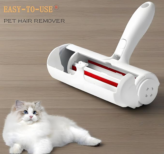 Roller Pet Hair Removal Tool, Reusable Lint Roller - Cat and Dog Hair Remover for Furniture, Dog Brush for Shedding, Portable Multi-Surface Fur Removal Tool (Sofas, Carpets, Clothing, Bed Sheet)