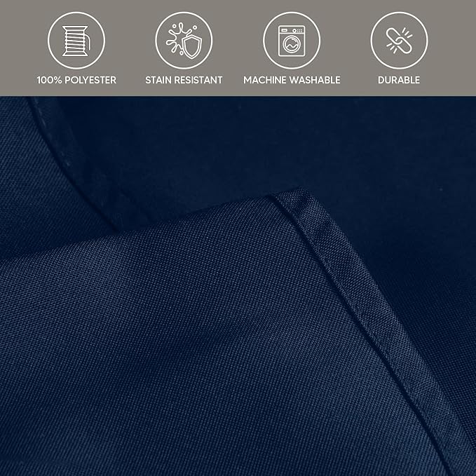Utopia Kitchen Rectangle Table Cloth 2 Pack(54x54 Inches, Navy Blue), Tablecloth Machine Washable, Polyester Table Cover for Dining, Buffet Parties, Picnics, Events, Weddings and Restaurants