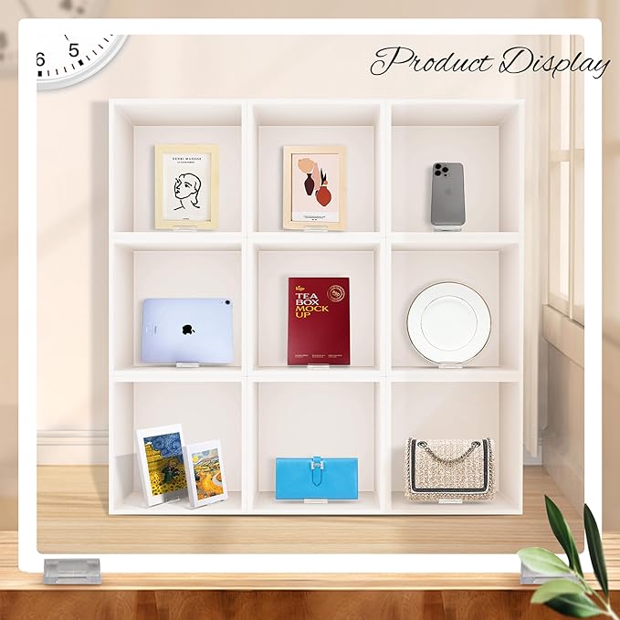 12 Pack Clear Acrylic Adjustable Desktop Book Stand & Display Easel for Tablet Phone Clutch Bag Plate Artwork Magazine Picture Comic Album CD Postcard - Home Office Back to School