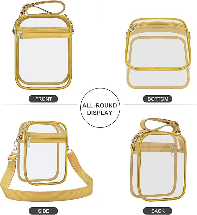 USPECLARE Clear Purse Stadium Transparent Messenger Bag Stadium Approved for Men and Women Clear CrossBody Bag