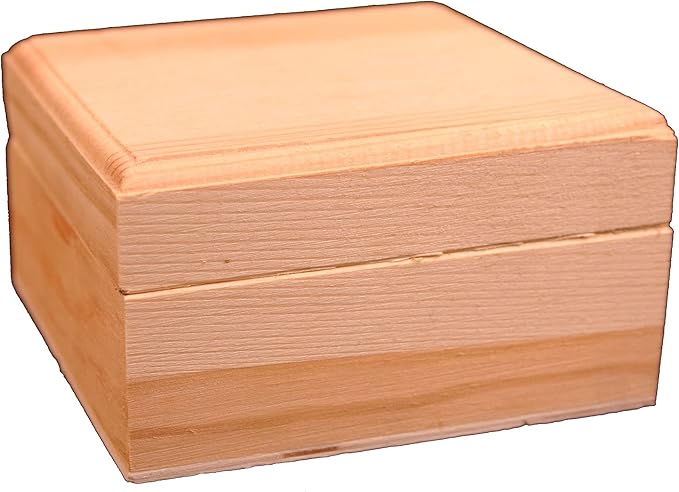 Creative Hobbies® Unfinished Mini Wood Craft Box with Hinged Lid and Magnetic Closure, 3.5 Inch - Perfect for Arts, Crafts, and Personalized Gifts