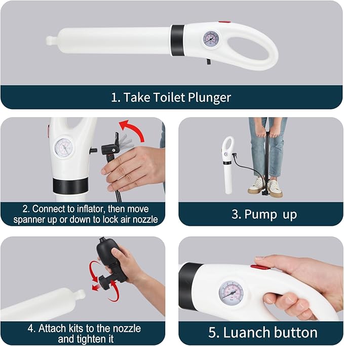 High Pressure Toilet Plunger,Plunge Blaster, Sink Plunger,Toilet unclogger, Plunger for Toilet, Plungers for Bathroom,Toilet Auger,Destupidor De Inodoro,Air Plunger