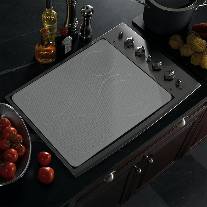 YUHFERA Stove Top Cover for Electric Stove - Silicone Stove Mat for Glass Top, Glass Cooktop Protector, XL Dish Drying Mats For Kitchen,Oven Covers for Electric Stove (Hyaline,28 x 20)