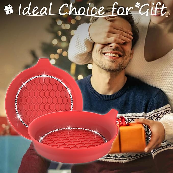 2 PCS Car Cup Coasters, Universal Cup Holder Coaster for Car Accessories, Bling CupHolders Insert for Women Non-Slip Silicone Car Cup Holder Coasters