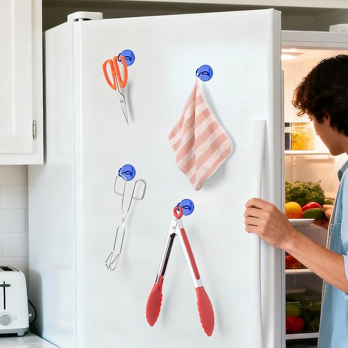 FINDMAG Cruise Magnetic Hooks, 110lbs Magnetic Hooks for Hanging, Magnet Hangers for Grill, Strong Magnets Heavy Duty, Cruise Essentials 2026, Locker Organizer, Kitchen Supplies, 6Pack, Blue