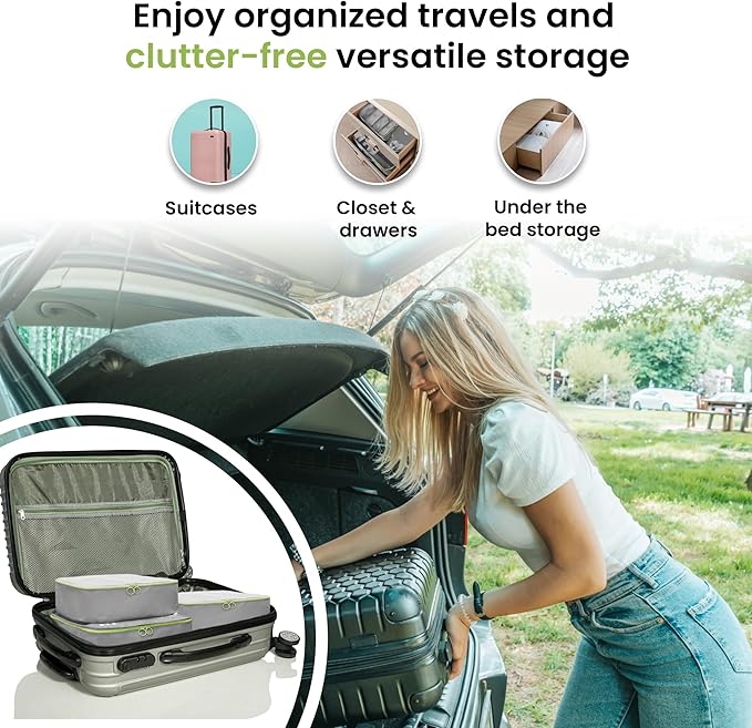 7 Set Packing Cubes for Suitcases Travel Luggage Packing Organizers, Travel Essentials Luggage Organizer Accessories Toiletry Bag Shoe Bag Laundry bag