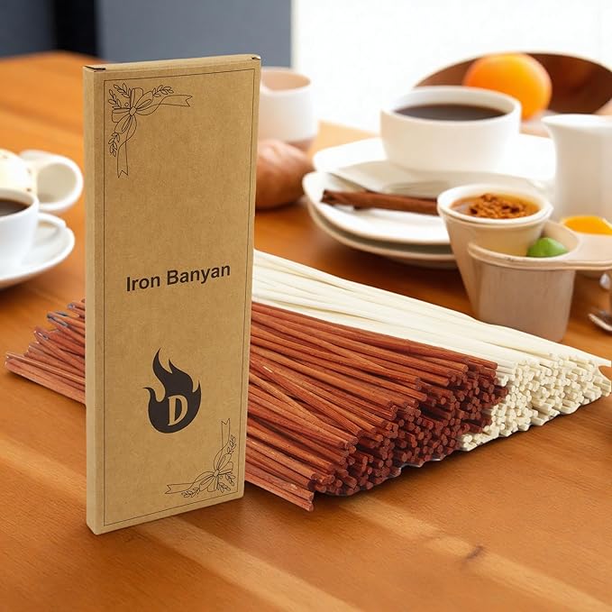 120PCS Reed Diffuser Sticks 7.5in/19CM Diffuser Reeds Replacements for Home, SPA (Orange and Natural)