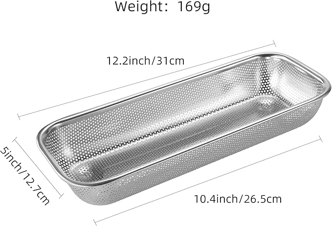 2Pack Stainless Steel Tumbler Cup Lid Organizer Inside Cabinet, Mason Jar Lid Holder, Rectangular Basket for Storage of Silverware, Chopsticks, Straws, and Utensils