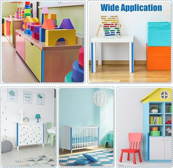 Wall Corner Protectors 4 Pack, 1.57x1.57x23.62x0.12 inch PVC Double-Sided Proof Corner Guards for Sharp Edges, Self-Adhesive Corner Protectors for Home, Kindergarten, Thickness-3mm (0.12 in)