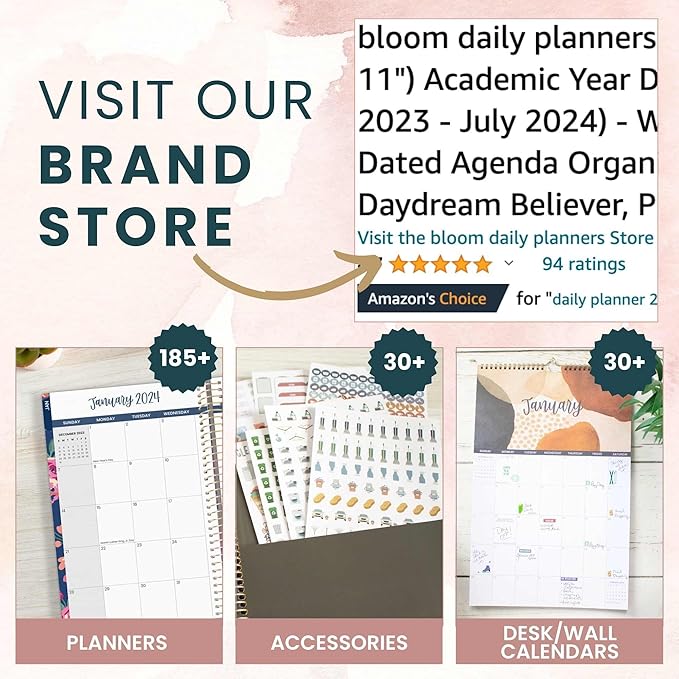 bloom daily planners Undated Perpetual Desk Easel with Motivational Quotes - Inspirational Standing Flip Calendar for Women - Page A Day (5.25" x 5.5") - Hand-Lettered