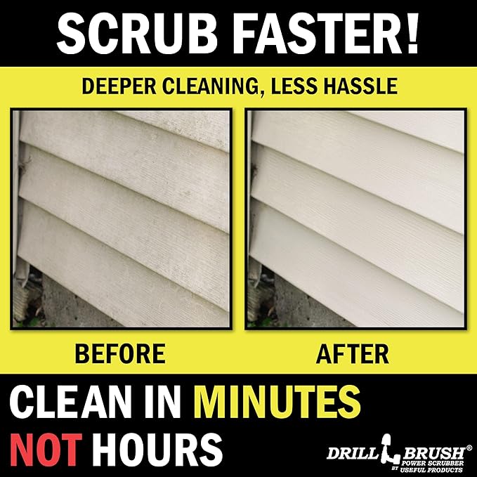Drillbrush Hard Bristle Cleaning Brush for Crevices and Gaps - Drill Brush Attachments for Cleaning Brick and Cement - Brick Fireplace Cleaner Brushes - Cemetery Headstone Cleaner Kit for Graves