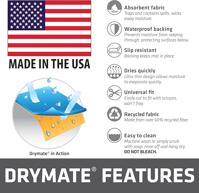 Drymate Premium XL Under Sink Mat, Waterproof Cabinet Protection Mats for Kitchen & Bathroom, Absorbent Shelf Liners, Slip-Resistant, Non-Adhesive, Machine Washable (USA Made)(24”x59”)(Taupe)