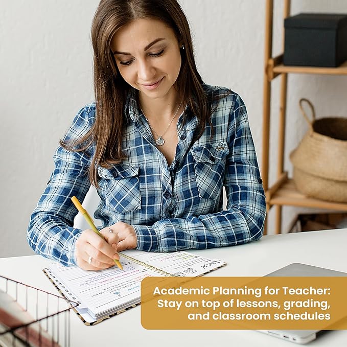 Planner 2026-2027, Academic Year Monthly and Weekly Calendar Planner, Jul 2026 - Jun 2027, Hardcover Teacher Student Planning Agenda book with Tabs, Perfect for School Office Supplies, 6.3" x 8.5" - Leopard