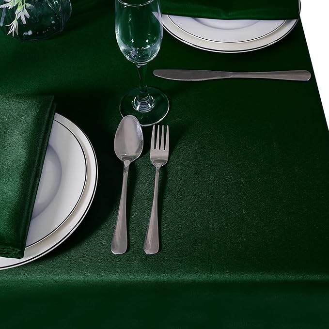 Cupuamon Square Tablecloth 52x52 inch Washable Polyester Fabric Table Cloth for Wedding Party Dining Banquet Decoration(52x52,Hunter)