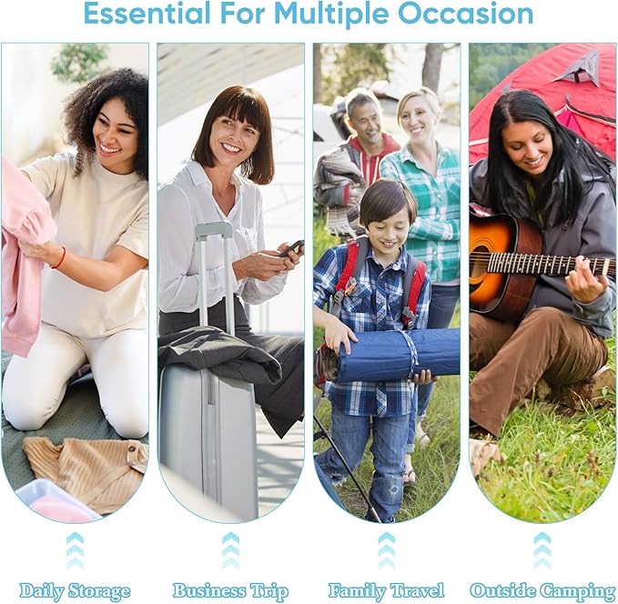 8 Set Compression Packing Cubes for Travel, Packing Cubes Compression Travel Accessories Expandable Packing Organizers for Carry on Luggage Suitcase