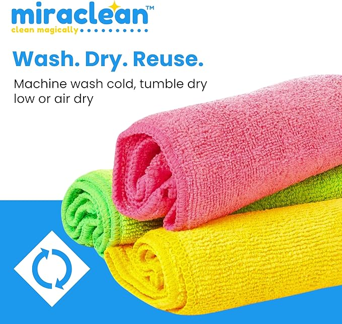 Microfiber Cleaning Cloth 12 Pack - 12 x 12 inches - Rags for Cleaning House Streak-Free Wipes for Screens, Dusting & Appliances - Premium Microfiber Cleaning Cloth