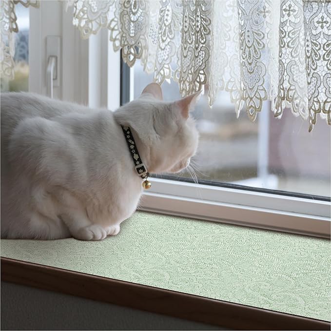 12X600 Inch Shelf Liner with Scissor & Tape Measure for Kitchen Cabinets, PVC Drawer Liner for Dresser Non-Slip Bathroom, Non-Adhesive Cabinet Liner Washable (Green)