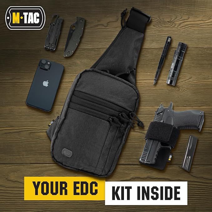 M-Tac CCW Sling Bag for Men & Women - EDC Shoulder Bag Tactical - Crossbody Concealed Carry Bag - Men's Chest Pack